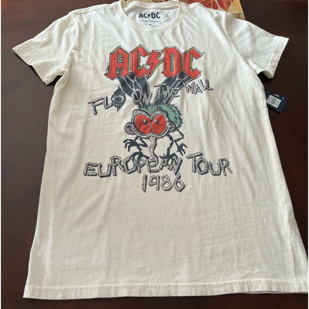 Lucky Brand AcDc Fly On The Wall European Tour 86 Nwt